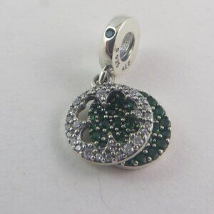 Pandora Lucky Four Leaf Clover Dangle Charm - Good Luck - St Patrick's Day (H6)